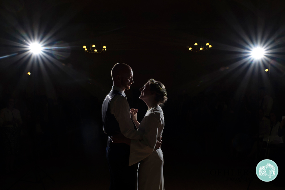 Silhouette of Bride and Groom during their first dance