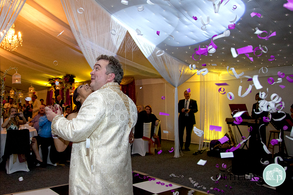 Confetti rocket set off whilst Bride and Groom are on the dance floor