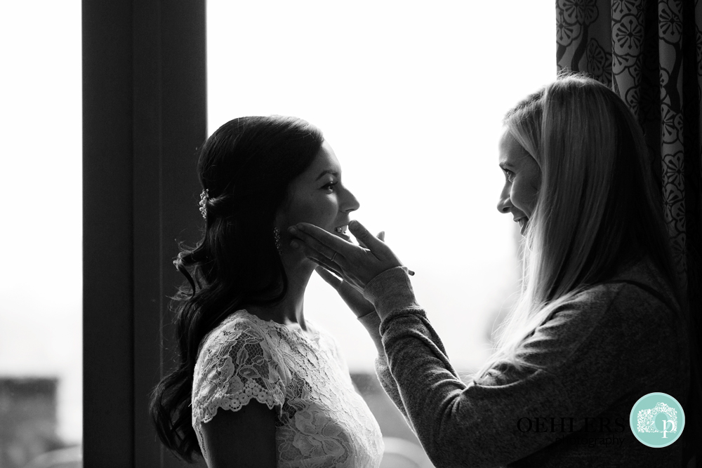 silhouette of bride and make up