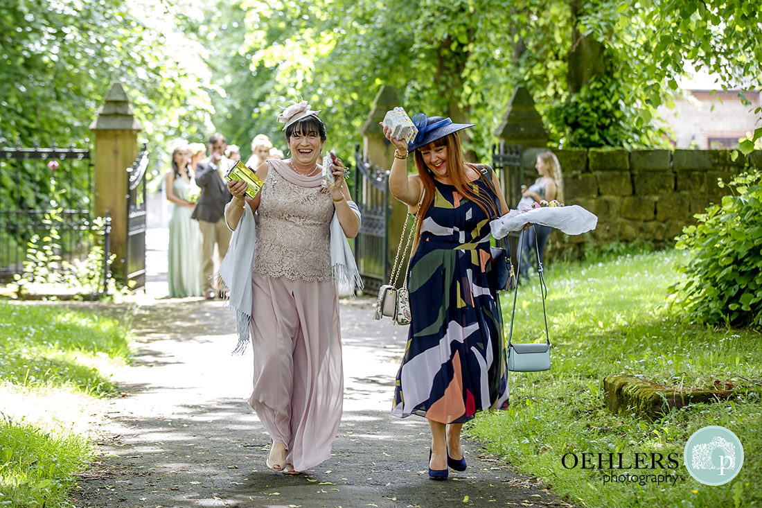 Aunts arriving at the church