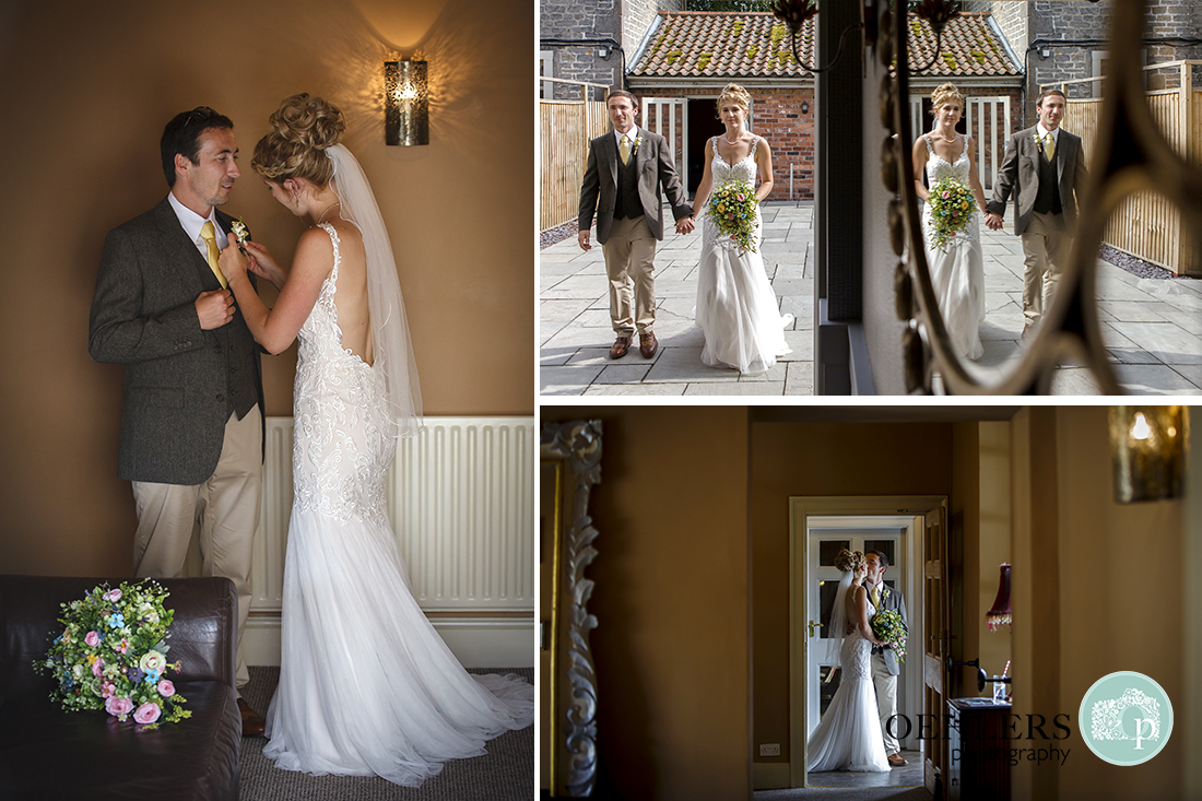 Bride and Groom arriving for the wedding breakfast