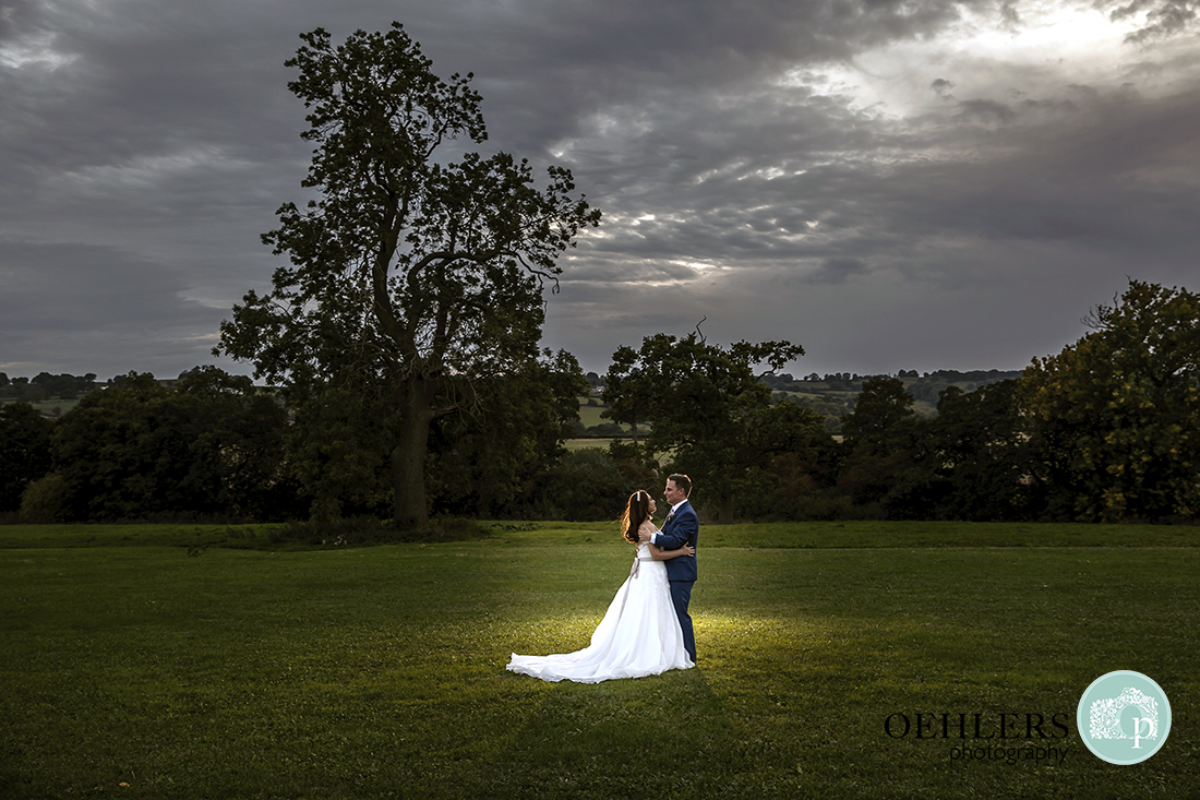 Countryside surrounds the Bride and Groom