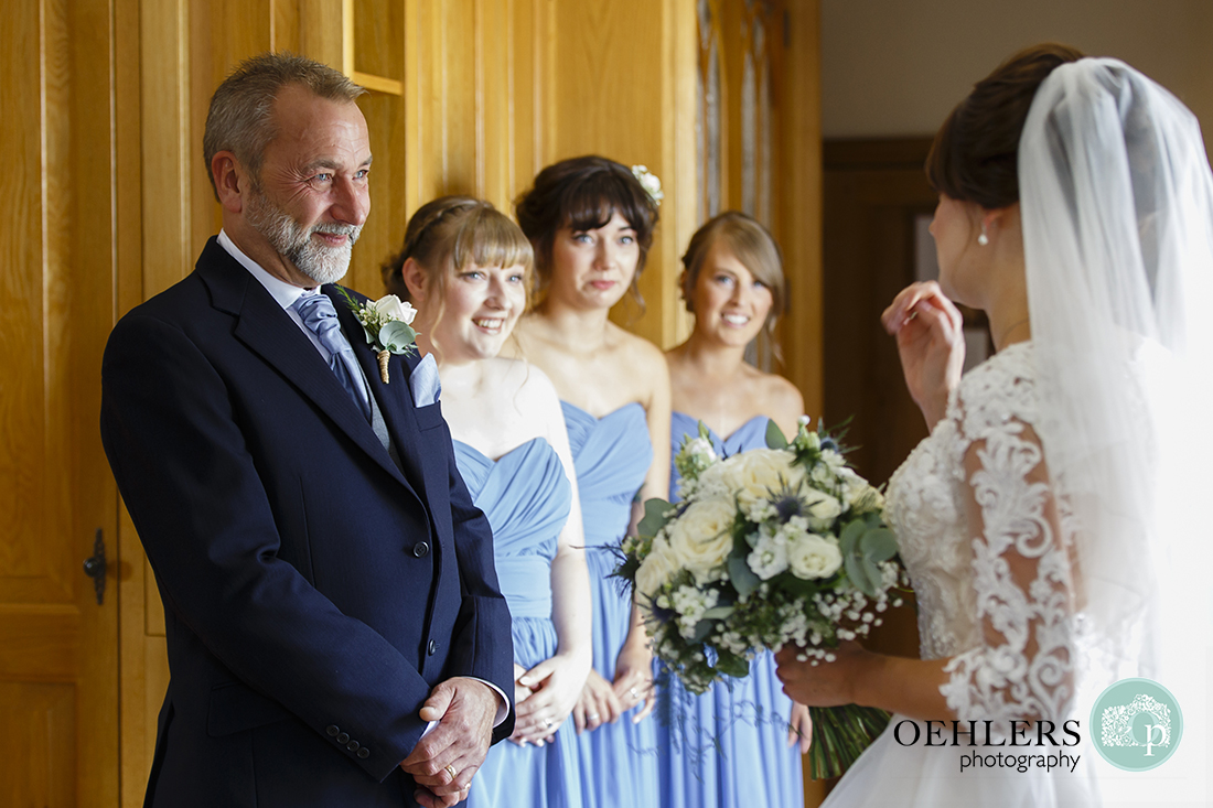 Swancar Farm Wedding Photography-dad looking proudly at his daughter the bride