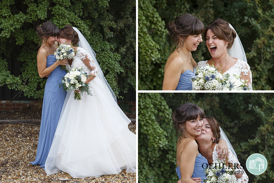 Swancar Farm Wedding Photography-Bride and sister having a laugh