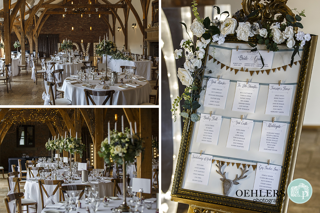 Swancar Farm Wedding Photography-Details of the wedding breakfast room