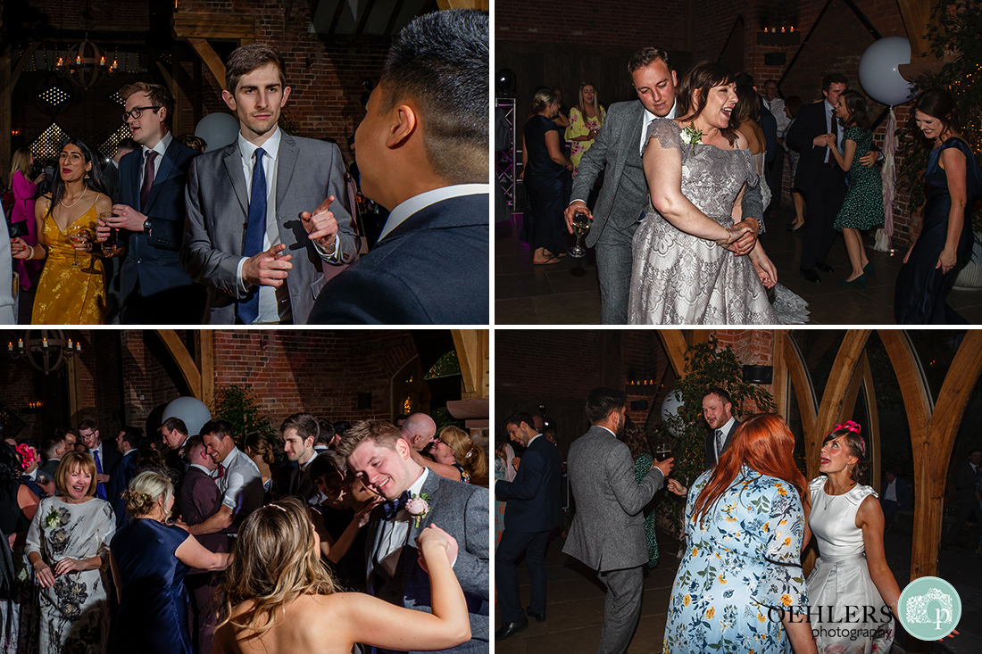 Shustoke Barn Wedding Photographers-Guests enjoying themselves on the dance floor.