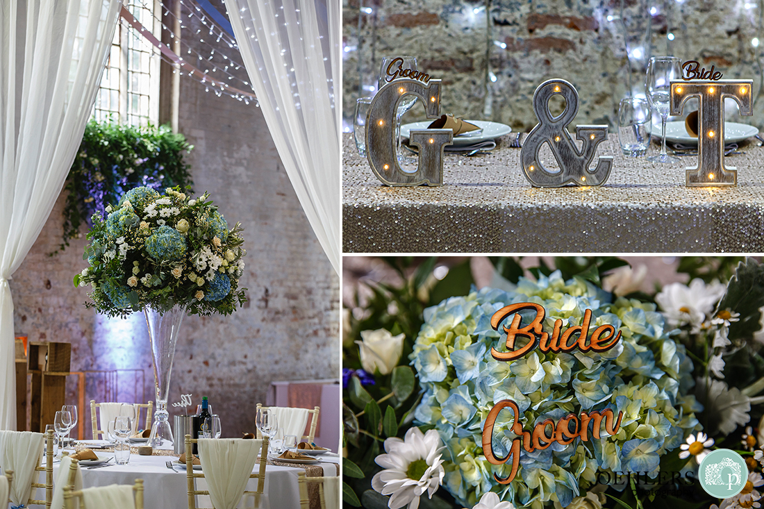 Accessories for the wedding breakfast room