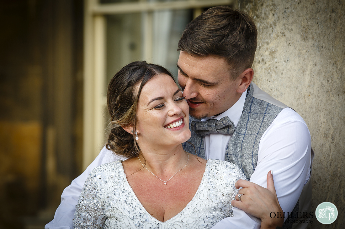 Prestwold Hall Wedding Photographs - Close up of Bride and Groom.