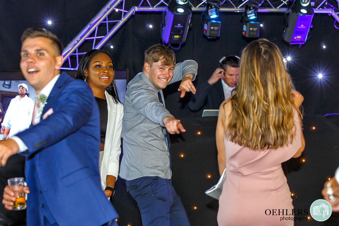 Osmaston Park wedding photography - guests enjoying themselves on the dance floor